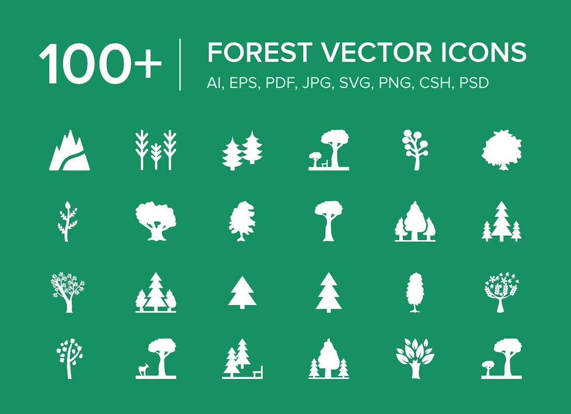 100 Forest Vector Icons