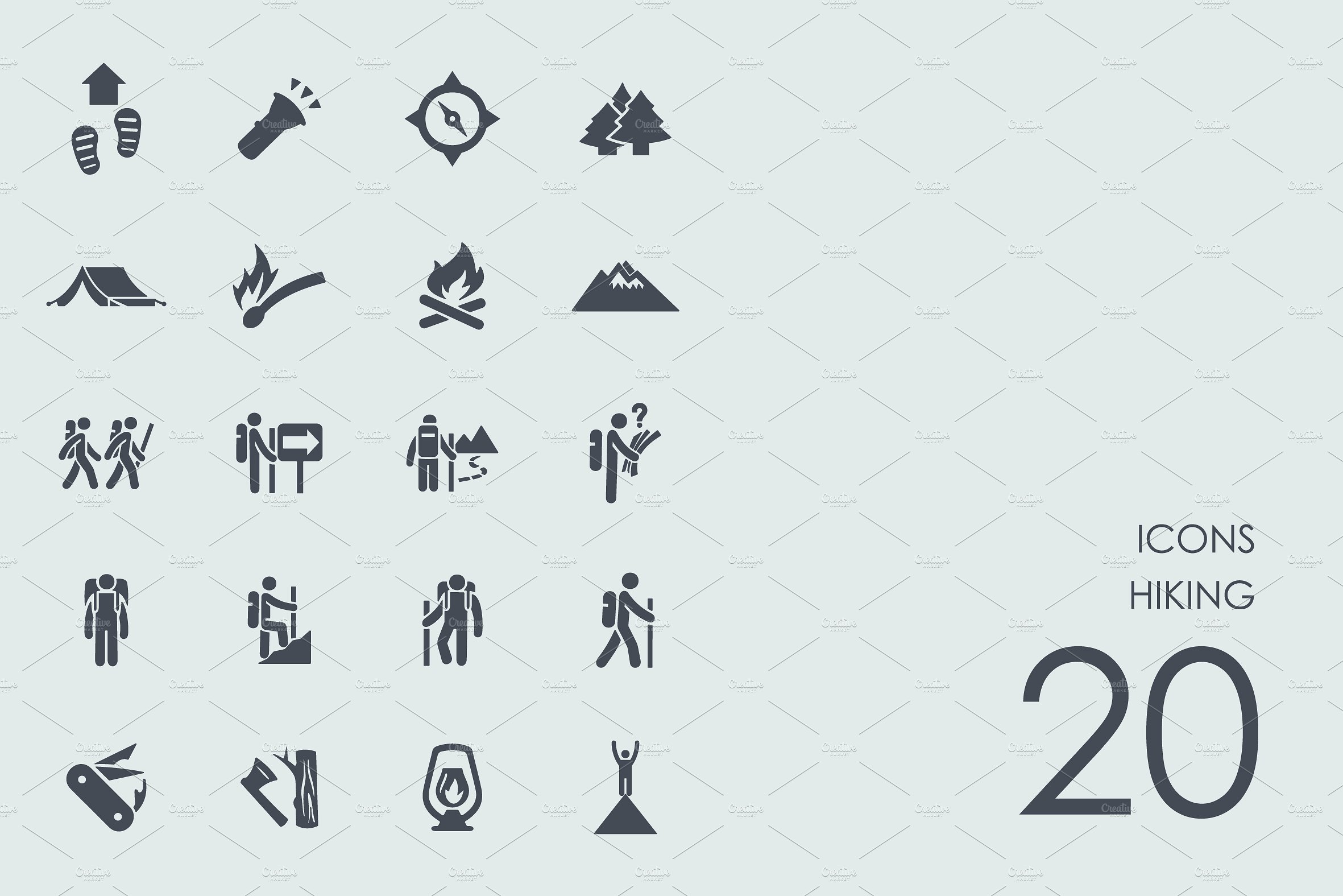 Hiking icons