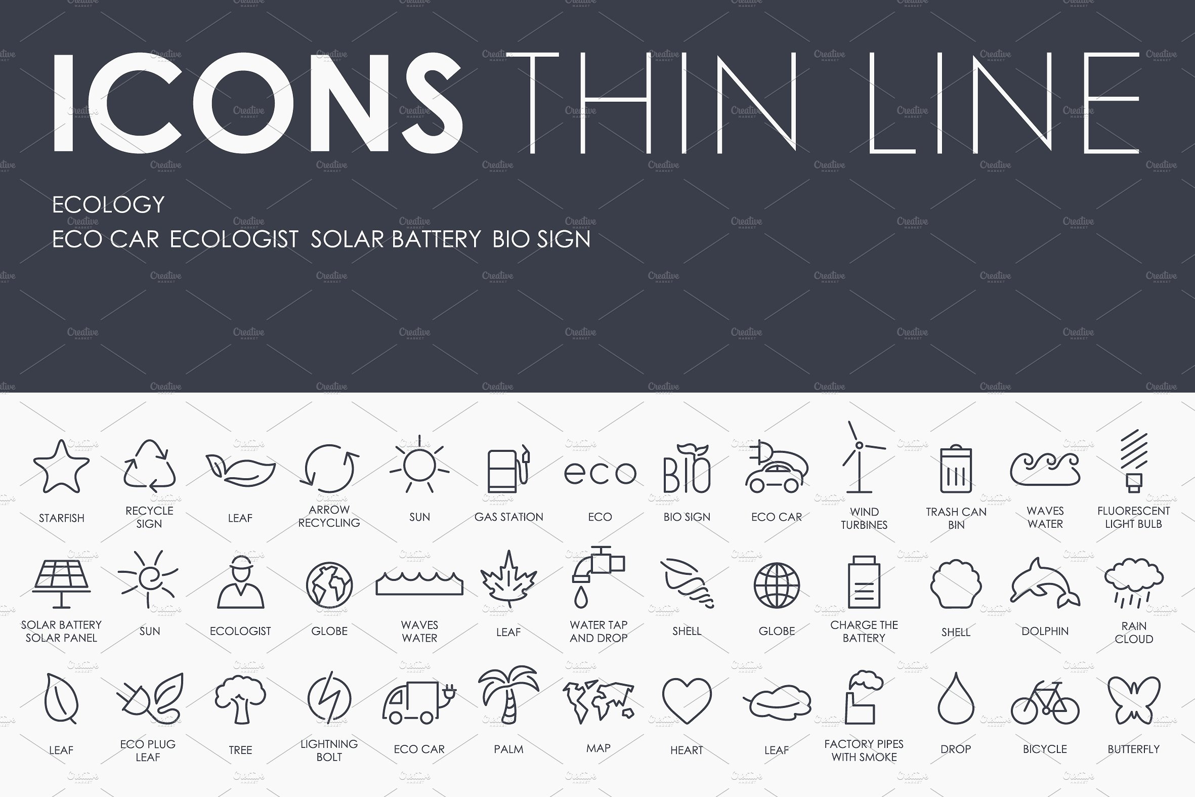 Ecology thinline icons