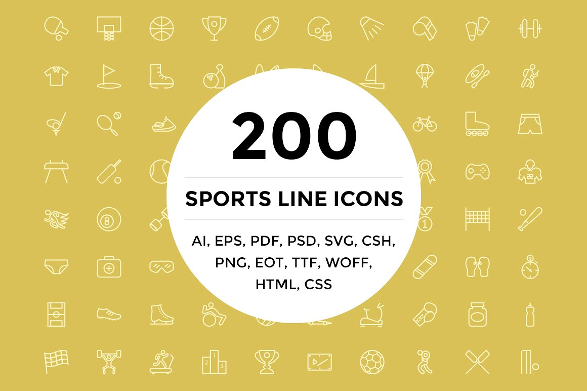 200 Sports Line Icons