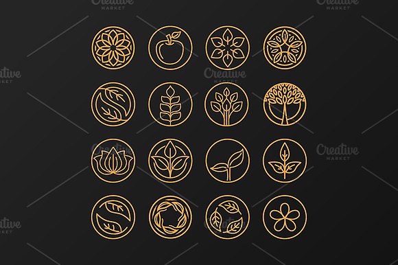 Outline organic emblems