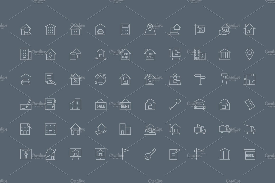 90 Real Estate Icons