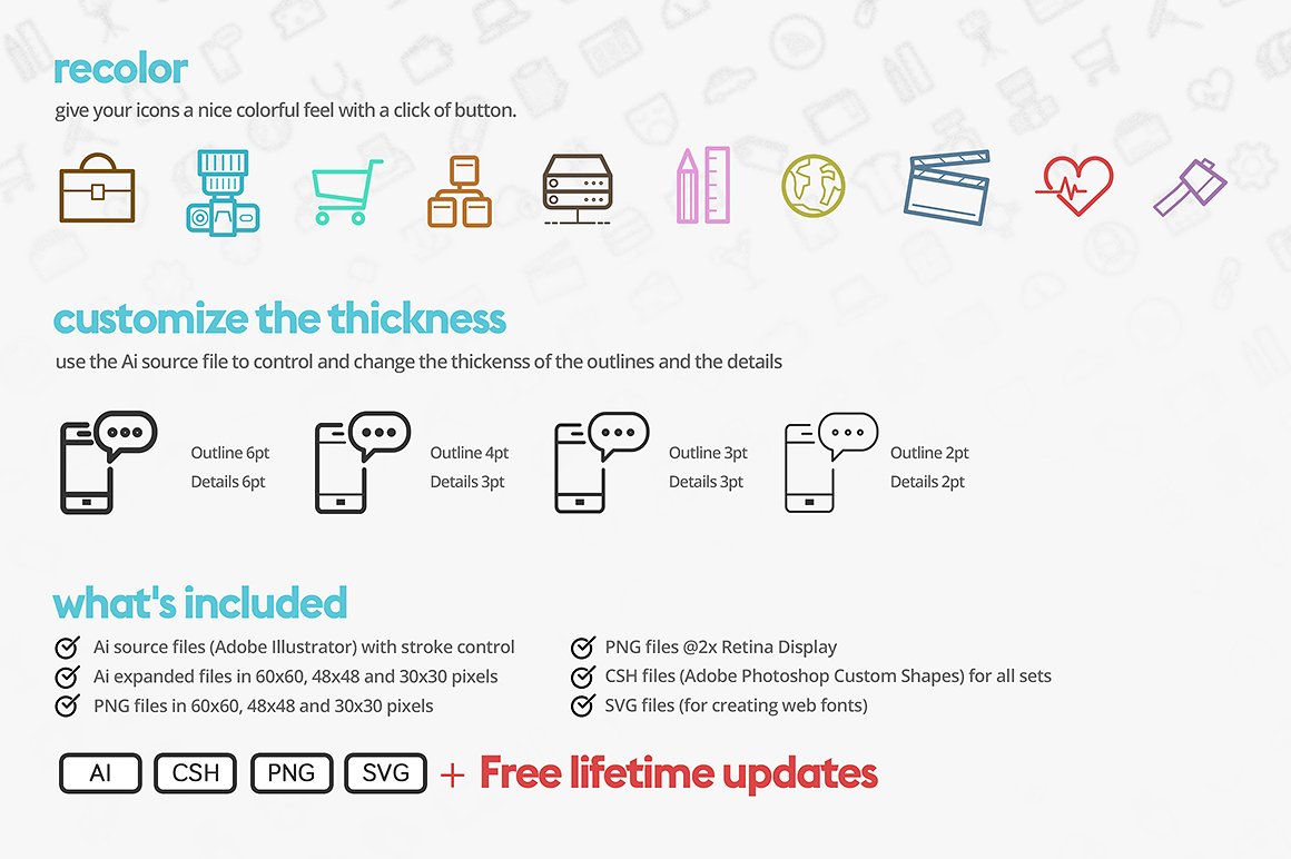 Boldicons - 1000 outline icons