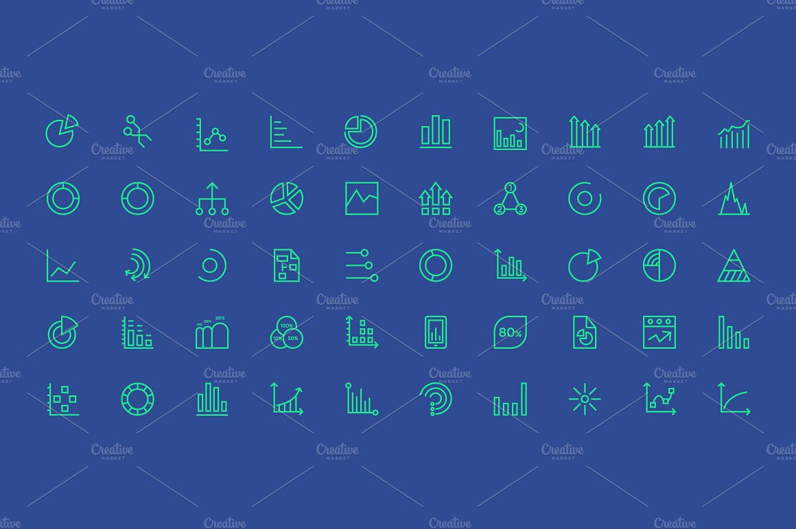 100 Infographic Line Icons Se