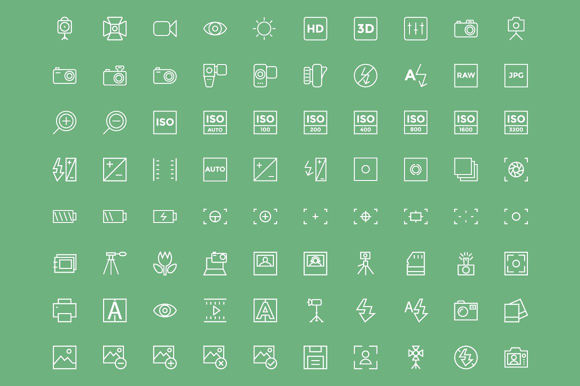100 Photography Vector Icons