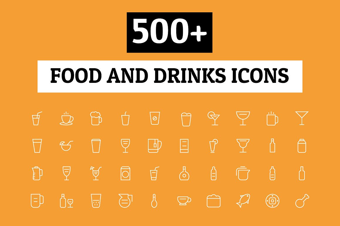 500 Food and Drinks Icons