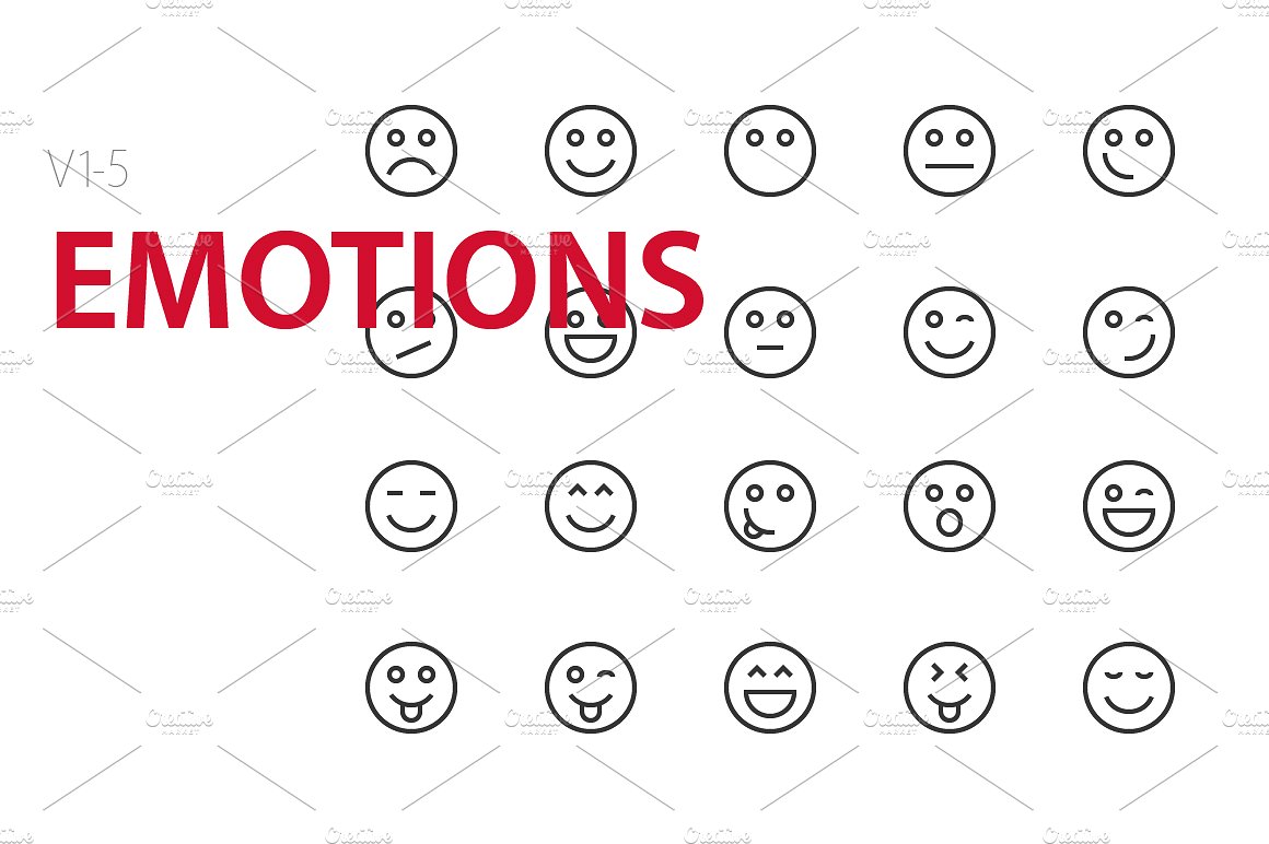 100 Emotions UI icons