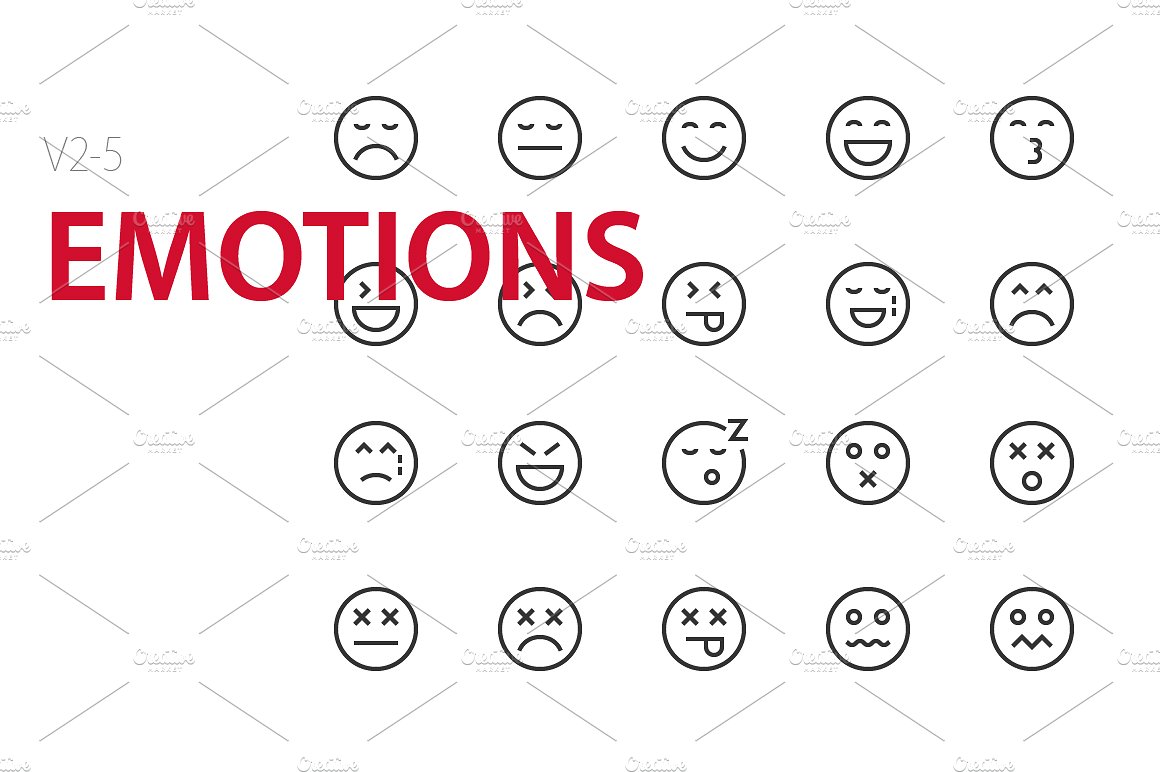 100 Emotions UI icons