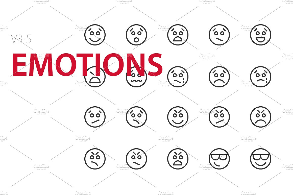 100 Emotions UI icons