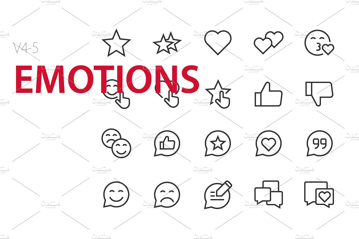 100 Emotions UI icons