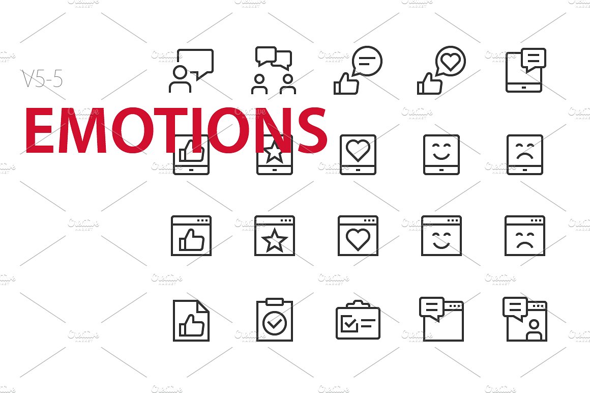 100 Emotions UI icons