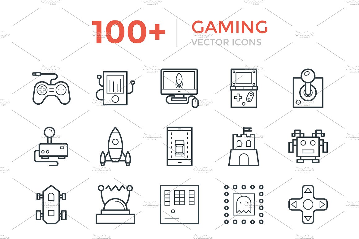 100 Gaming Vector Icons