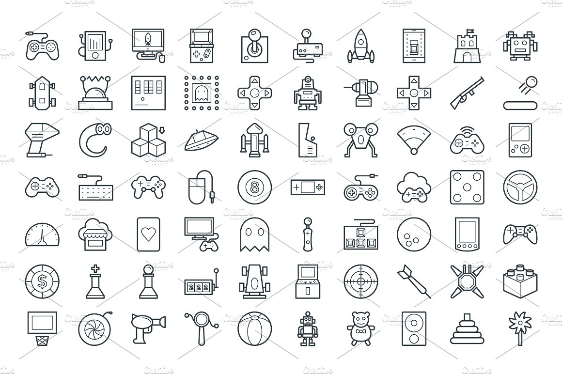 100 Gaming Vector Icons