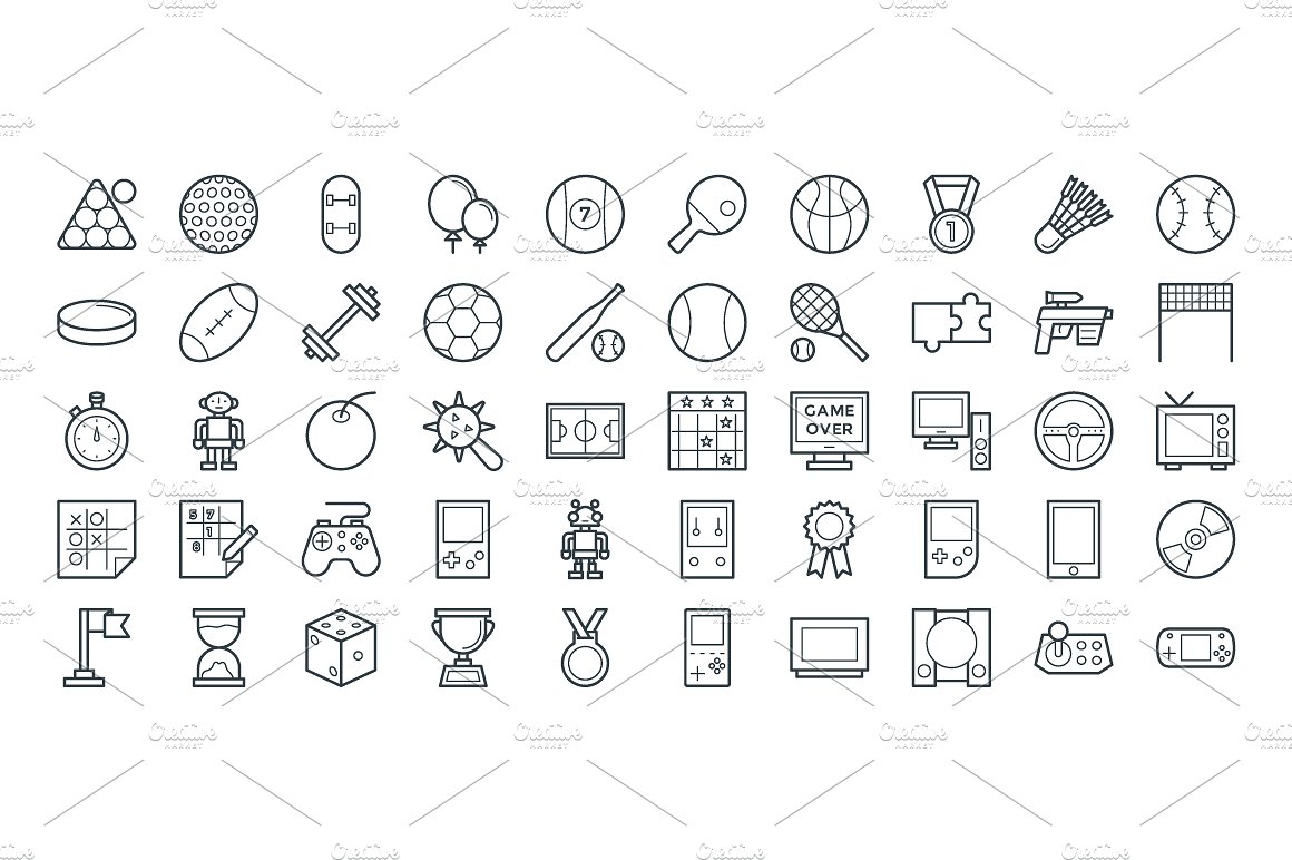 100 Gaming Vector Icons