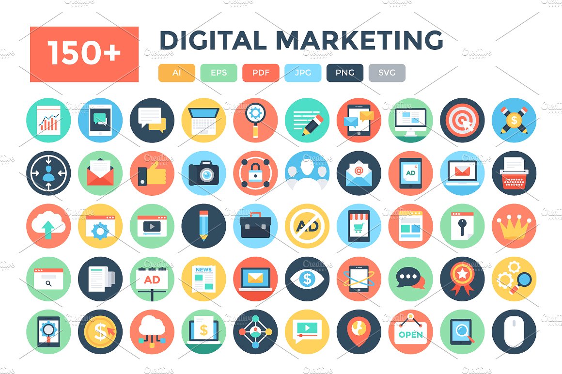 150 Flat Digital Marketing Ic