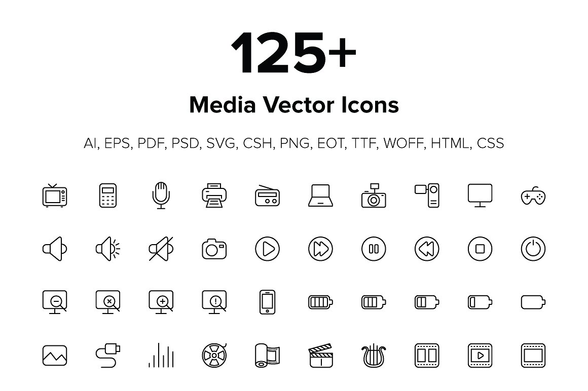 125 Media Icons