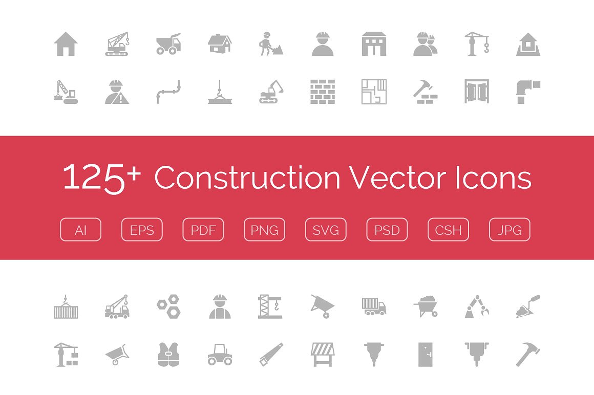 125 Construction Vector Icons