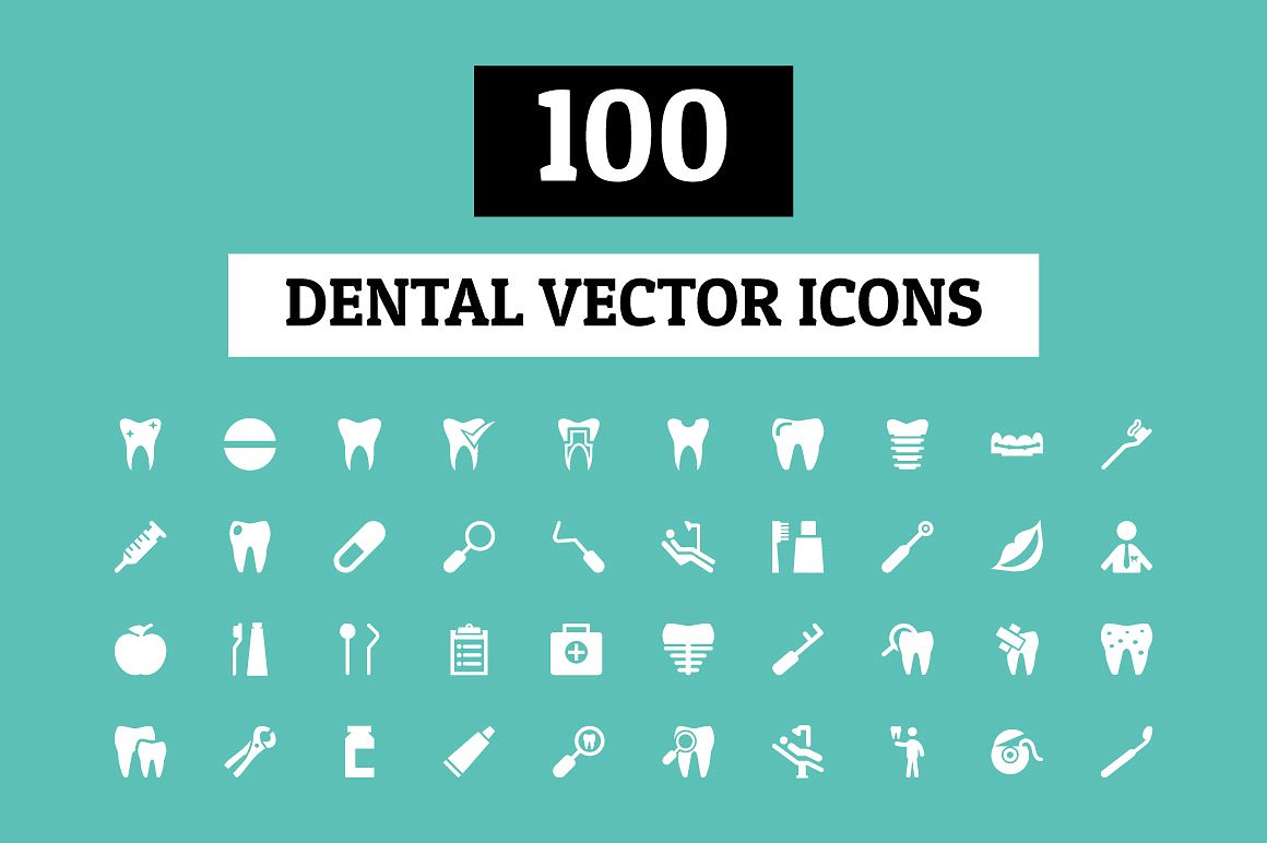 100 Dental Vector Icons