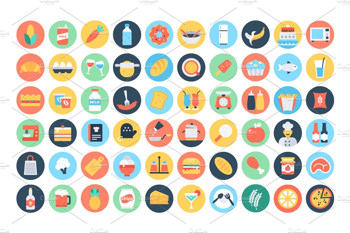 300 Flat Food and Drinks Icon