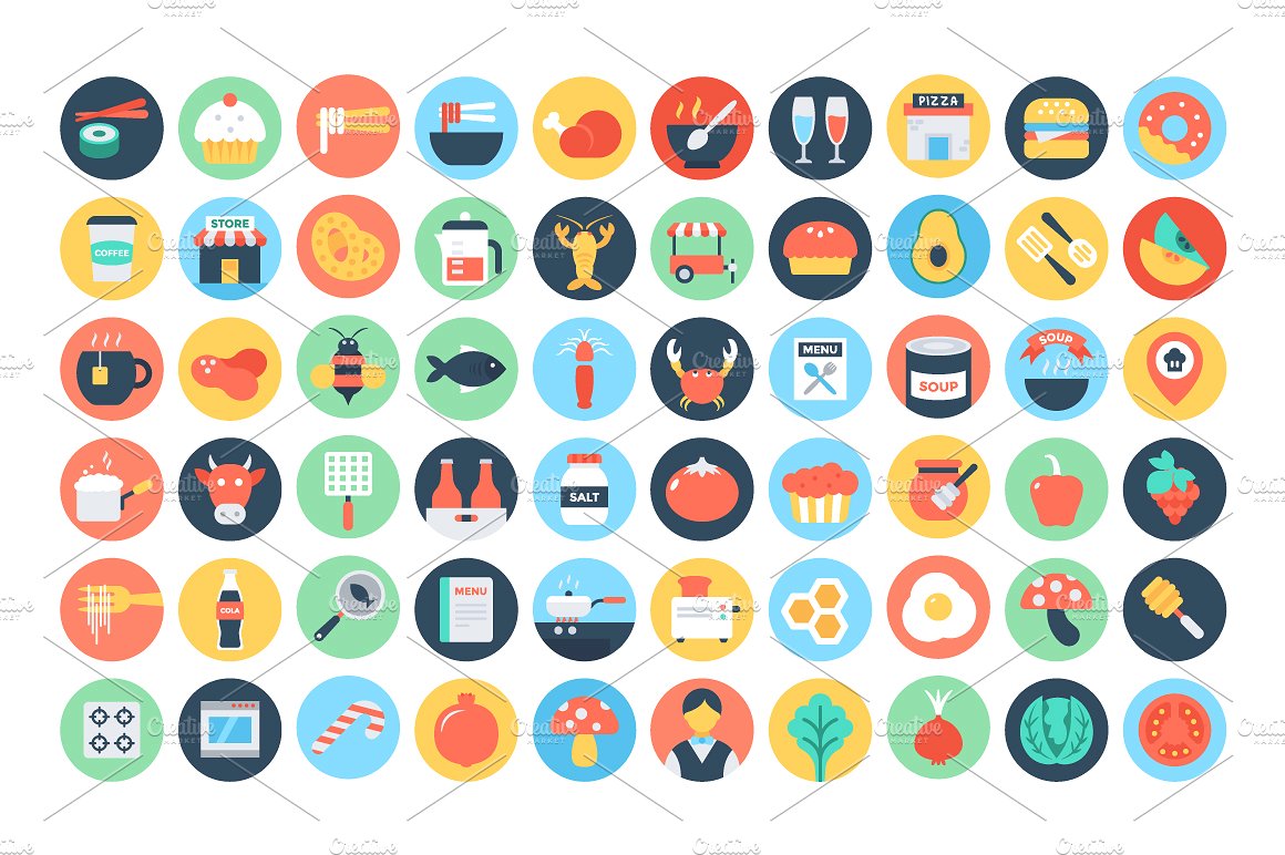 300 Flat Food and Drinks Icon