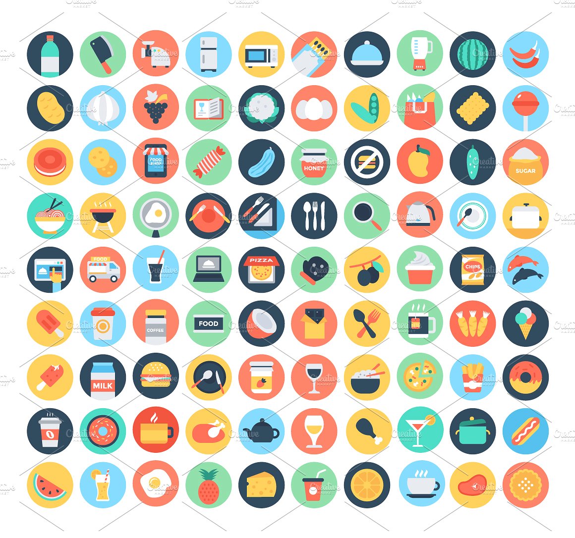 300 Flat Food and Drinks Icon