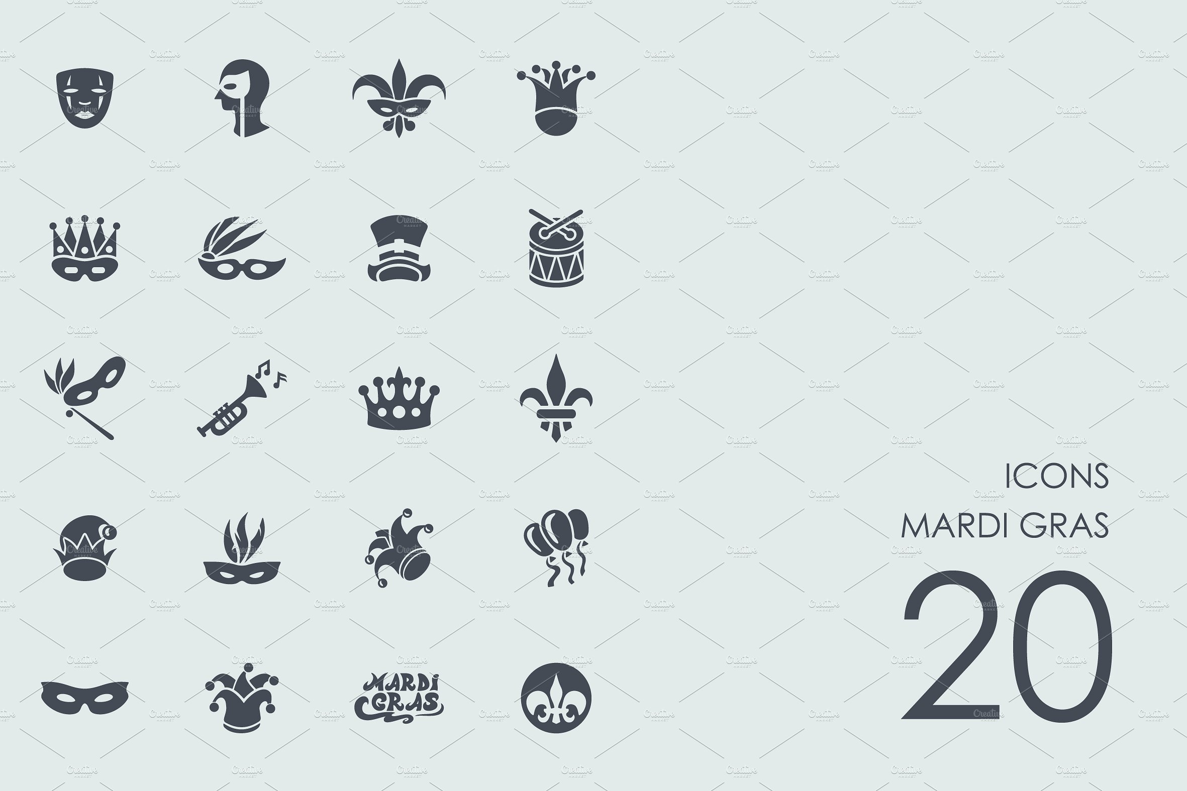 Mardi gras icons