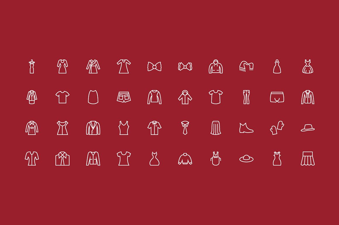 100 Men and Women Clothes Icon