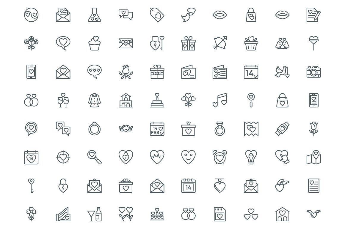 450 Love and Wedding Line Icon