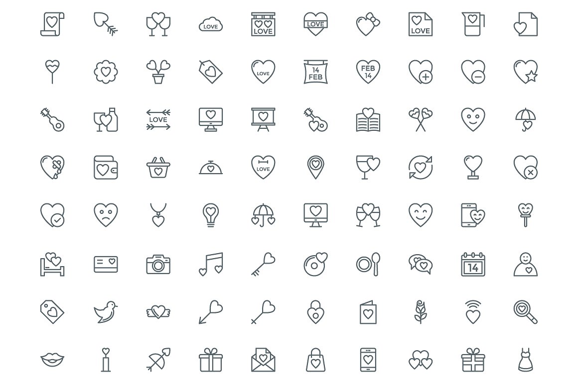 450 Love and Wedding Line Icon