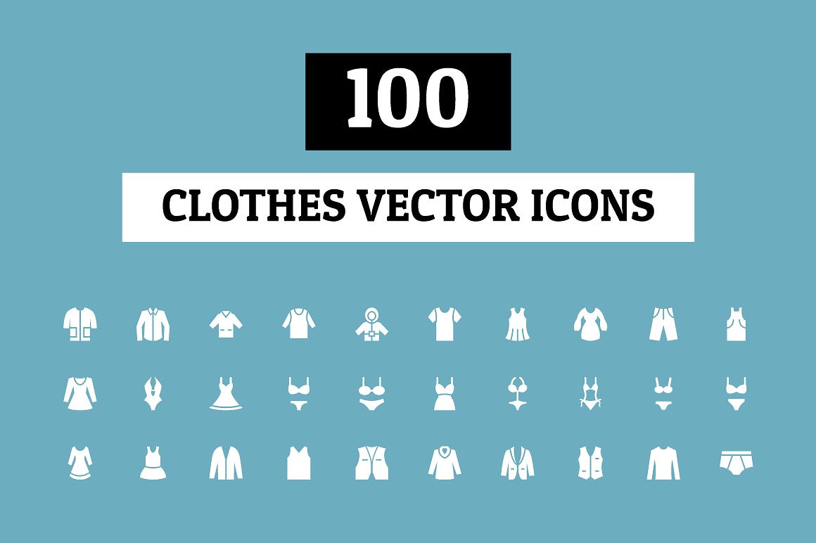 100 Clothes Vector Icons