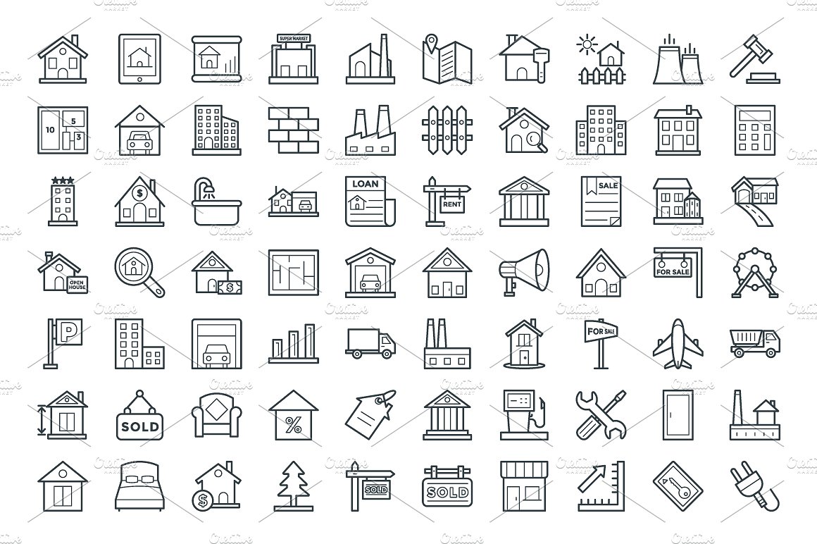 100 Real Estate Vector Icons