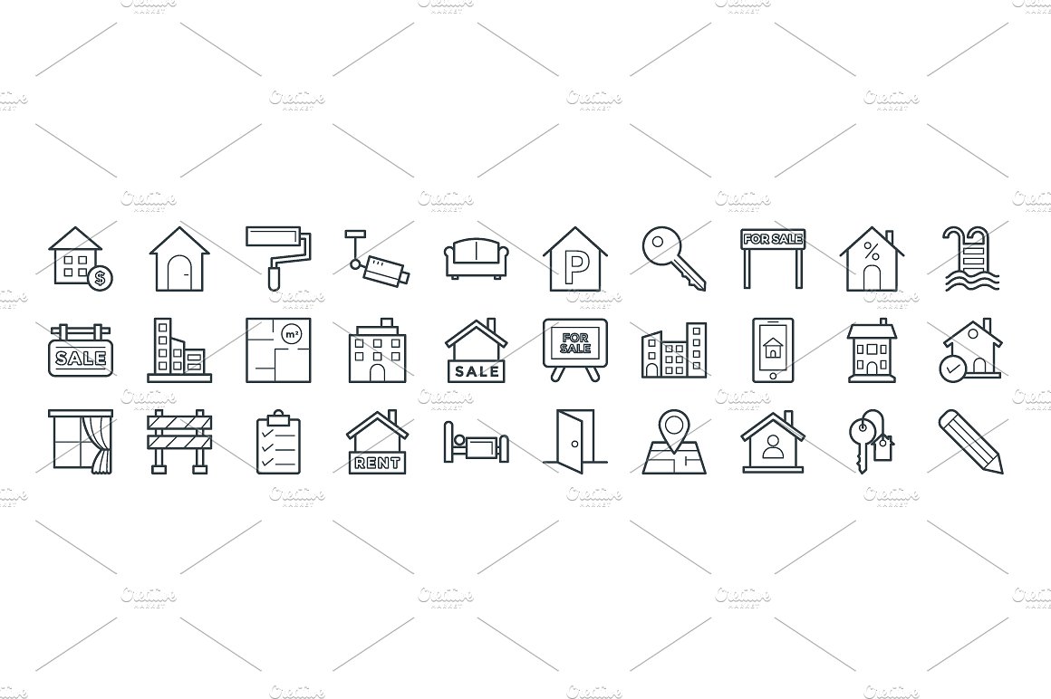 100 Real Estate Vector Icons