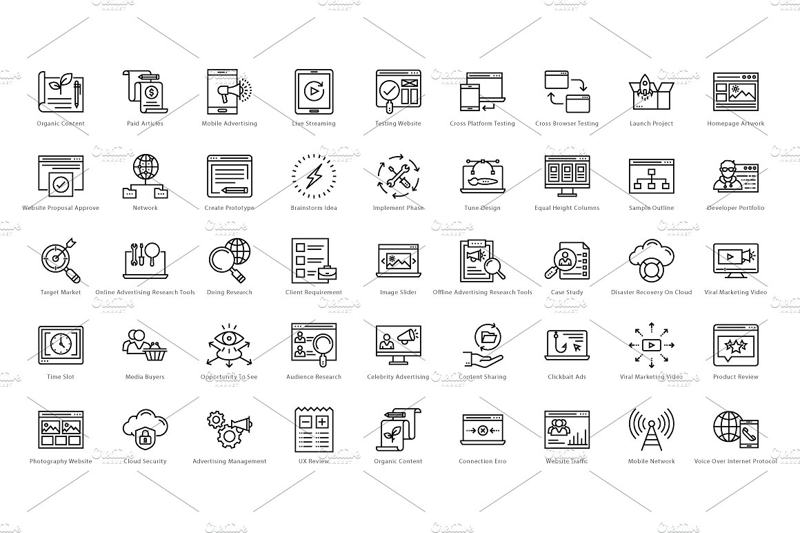 1458 Web and Seo Line Icons Se