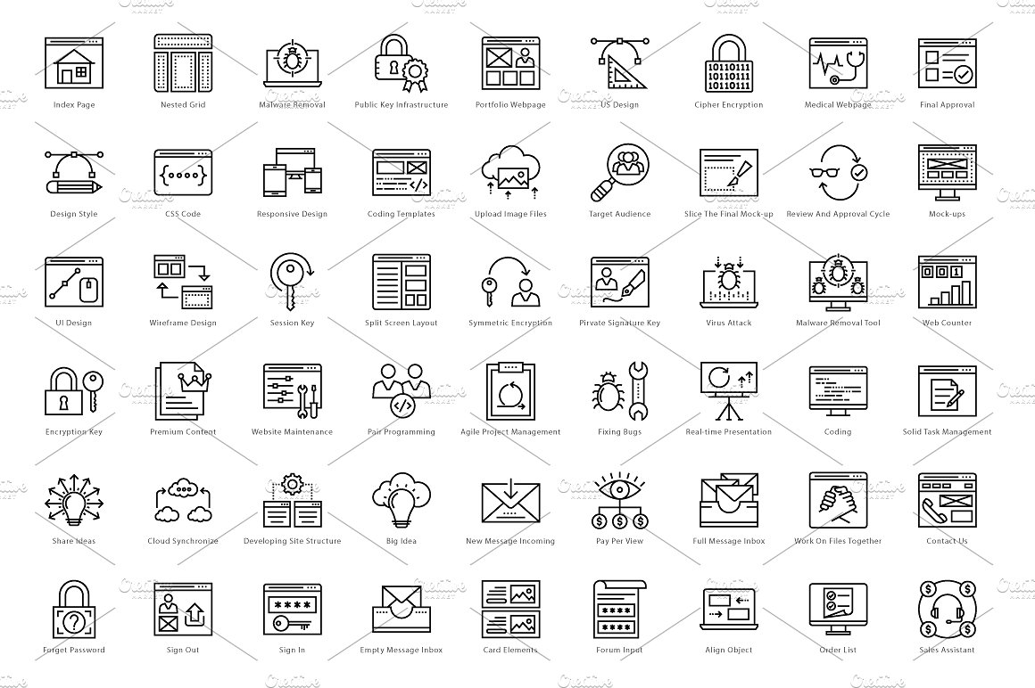 1458 Web and Seo Line Icons Se