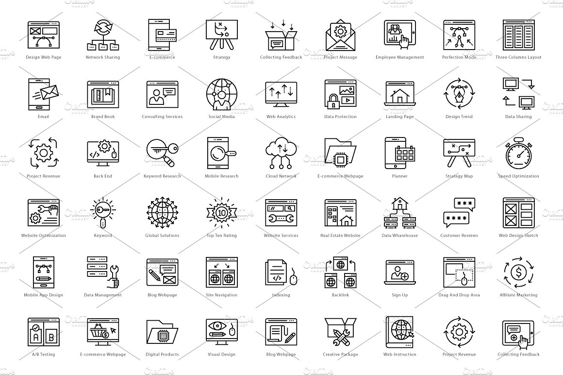 1458 Web and Seo Line Icons Se