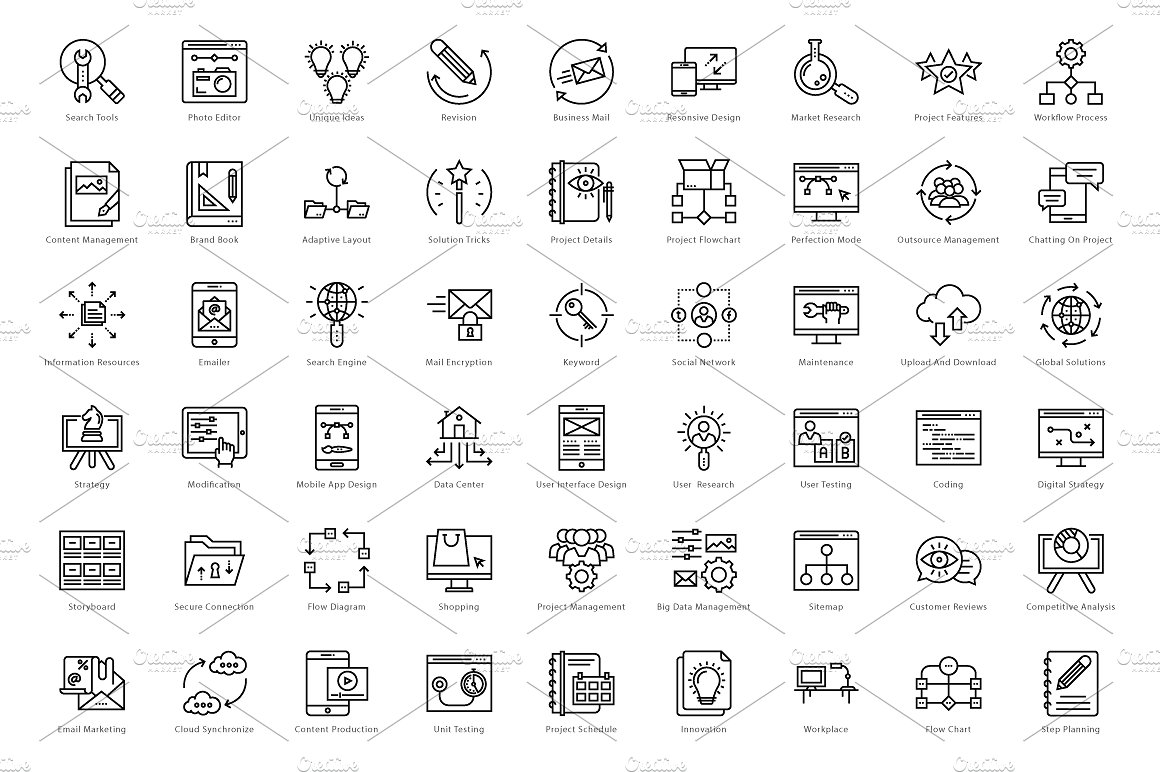 1458 Web and Seo Line Icons Se