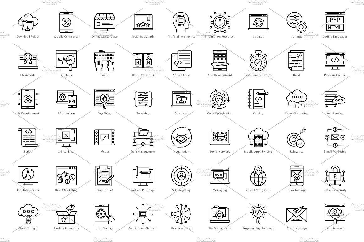 1458 Web and Seo Line Icons Se