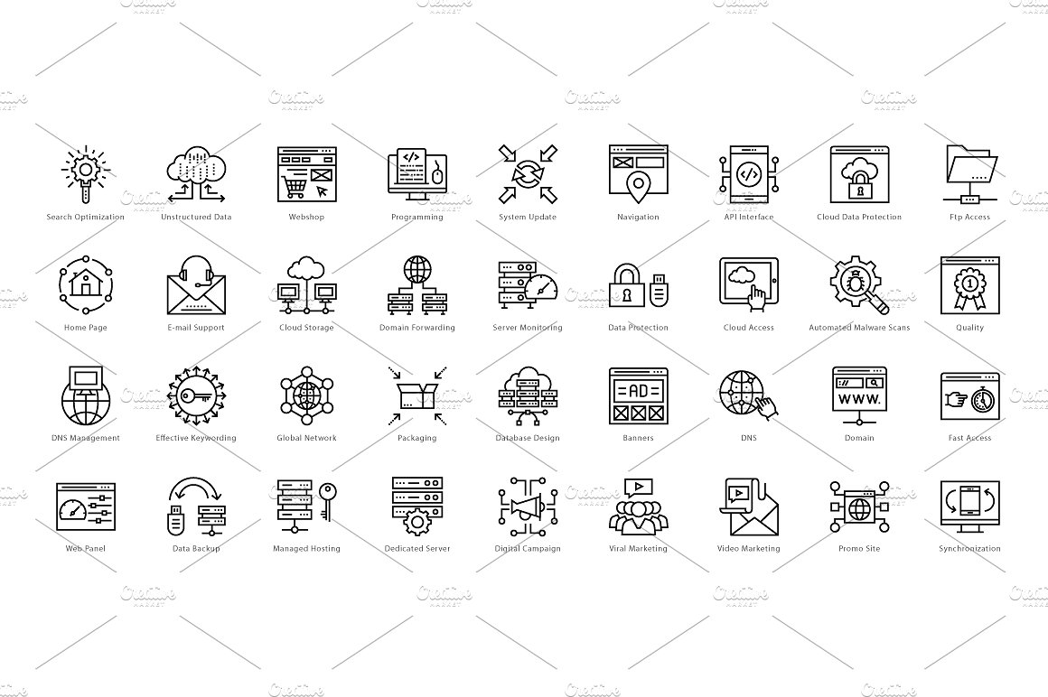 1458 Web and Seo Line Icons Se