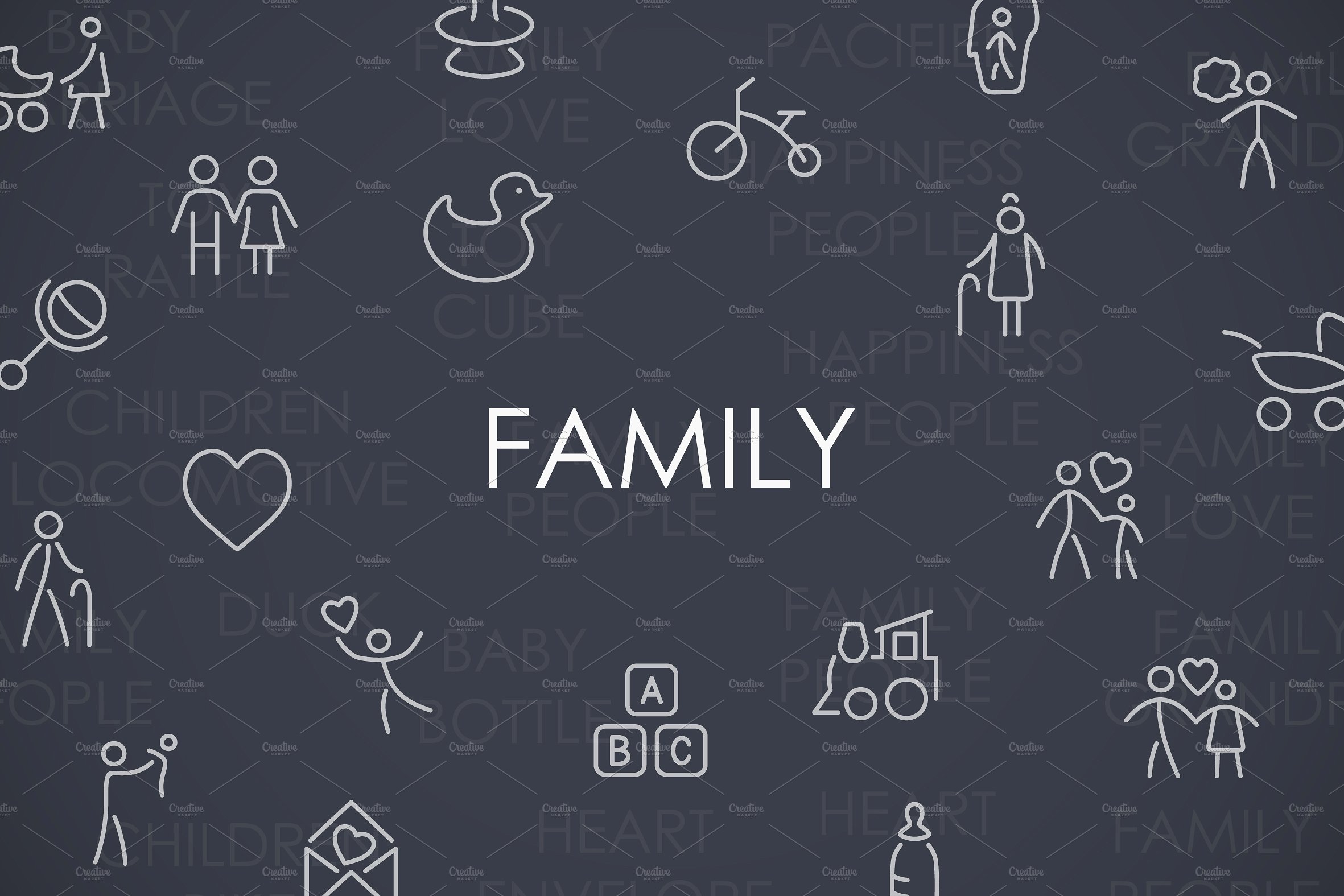 Family thinline icons