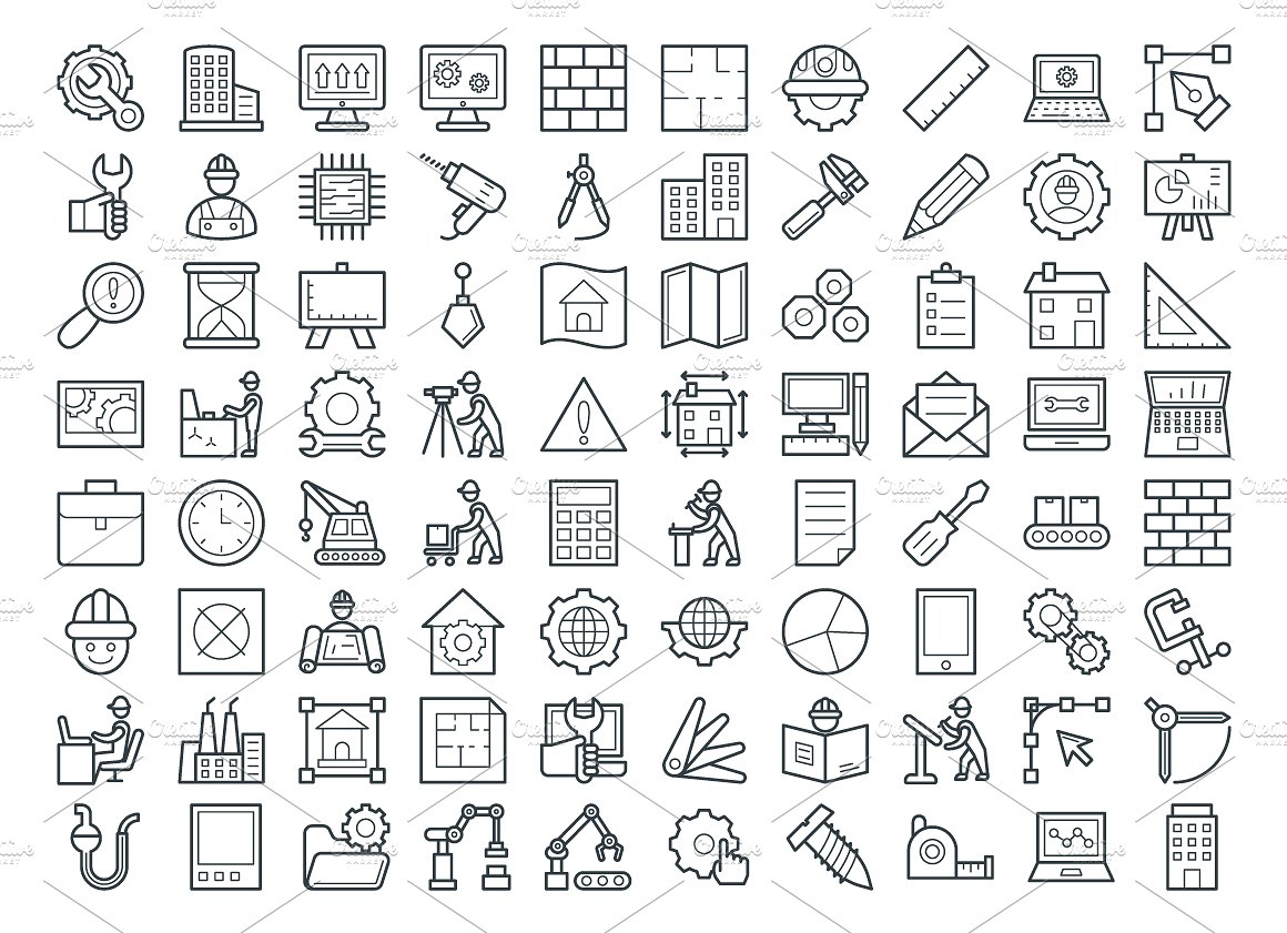 75 Engineering Vector Icons