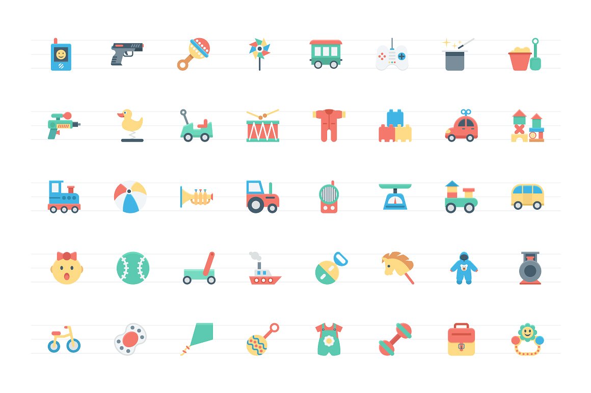 120 Flat Baby and Kids Icons