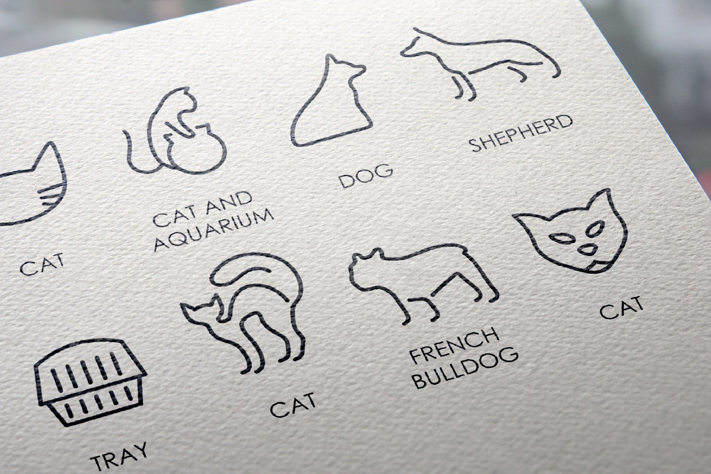 Domestic animals thinline icon