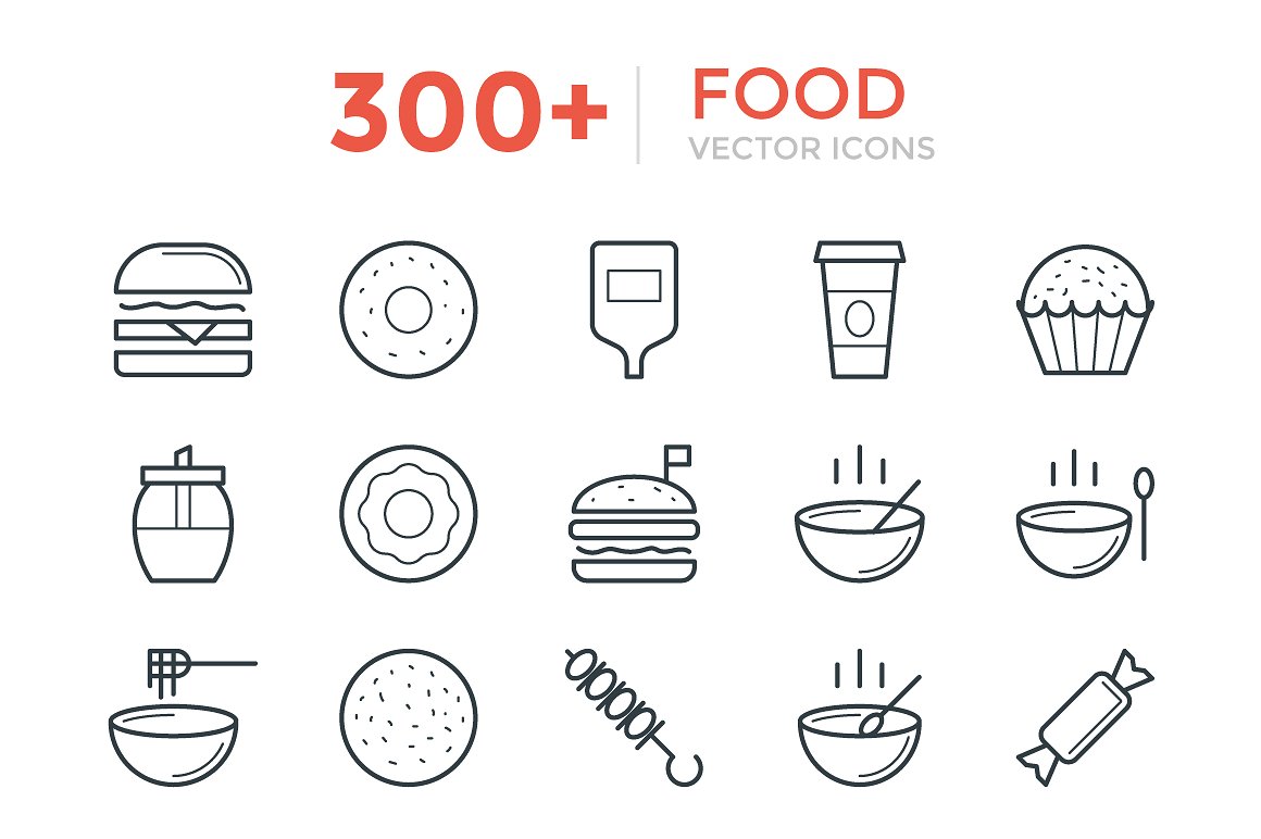 300 Food Vector Icons