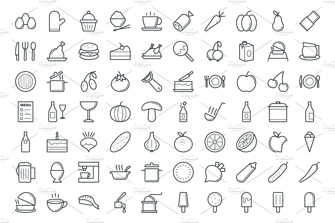 300 Food Vector Icons