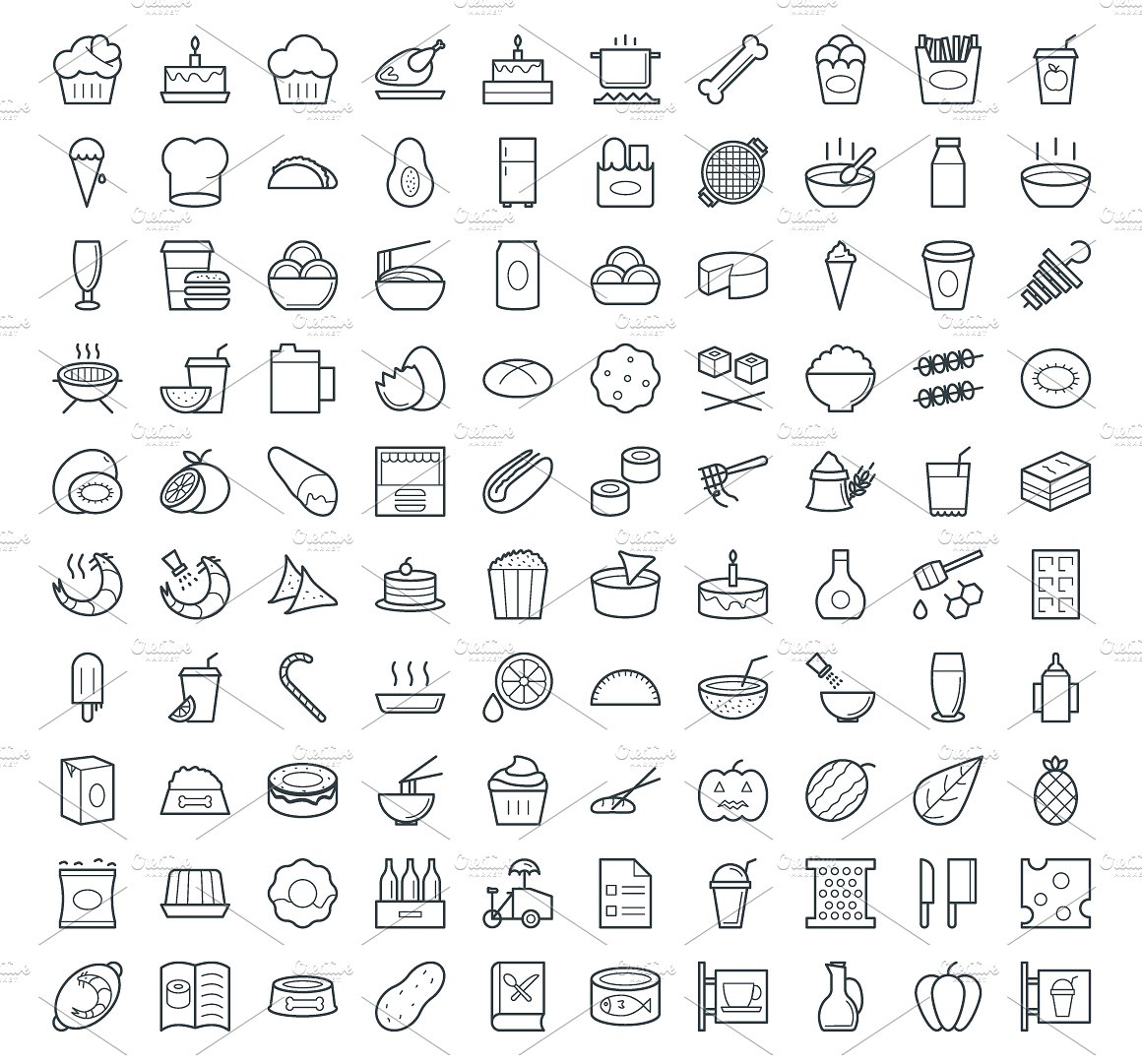 300 Food Vector Icons