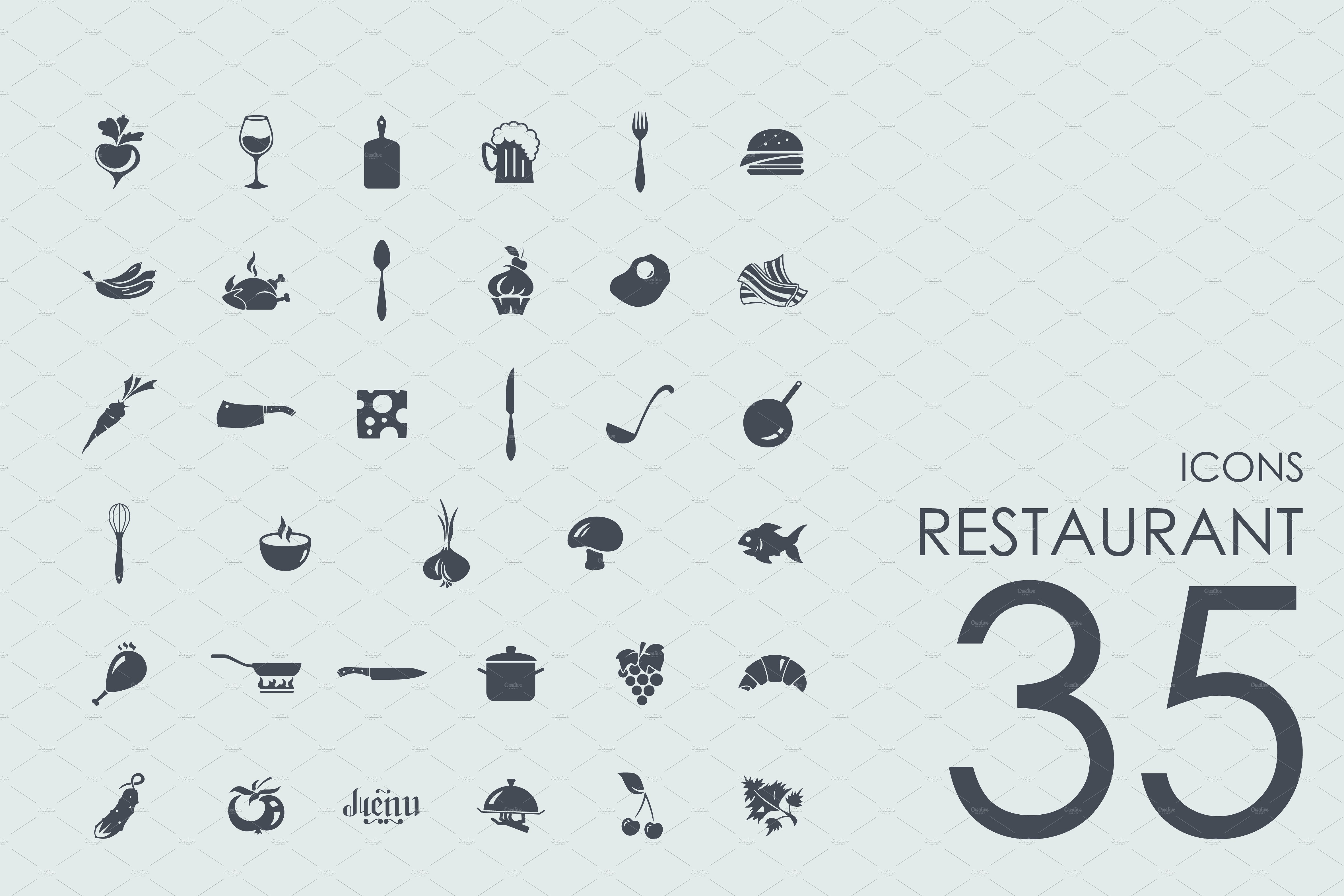 35 Restaurant icons