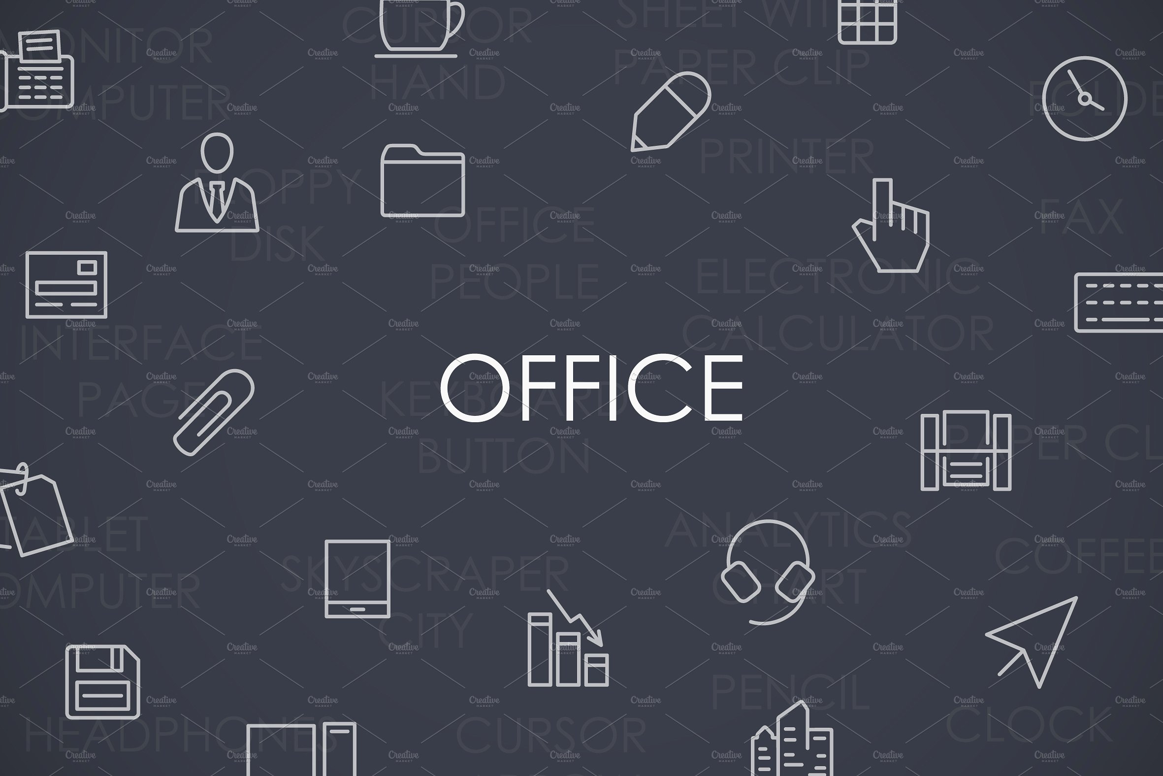 Office thinline icons