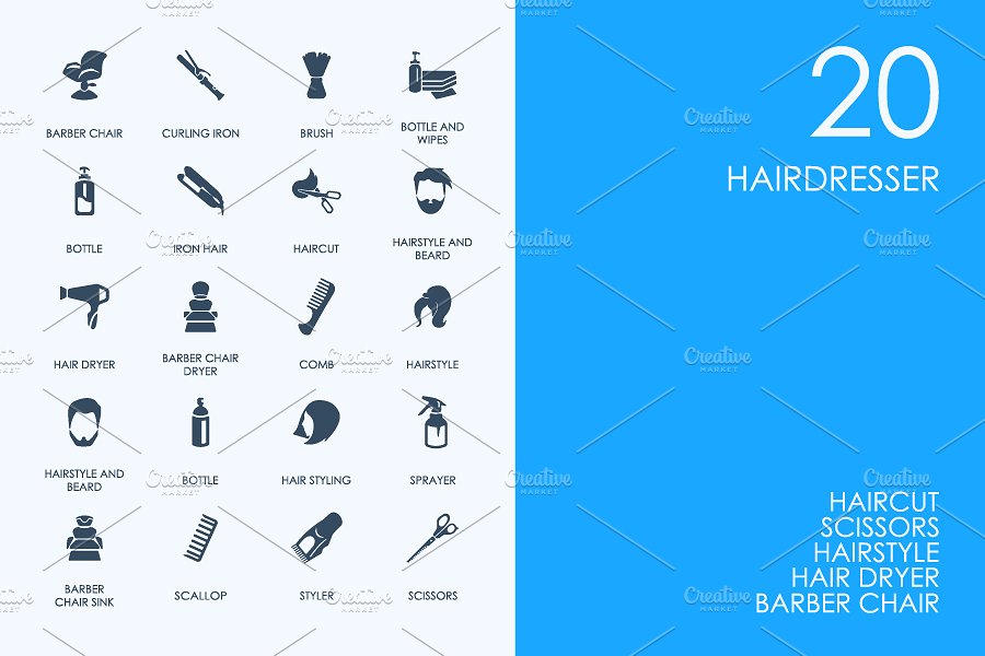 Hairdresser icons