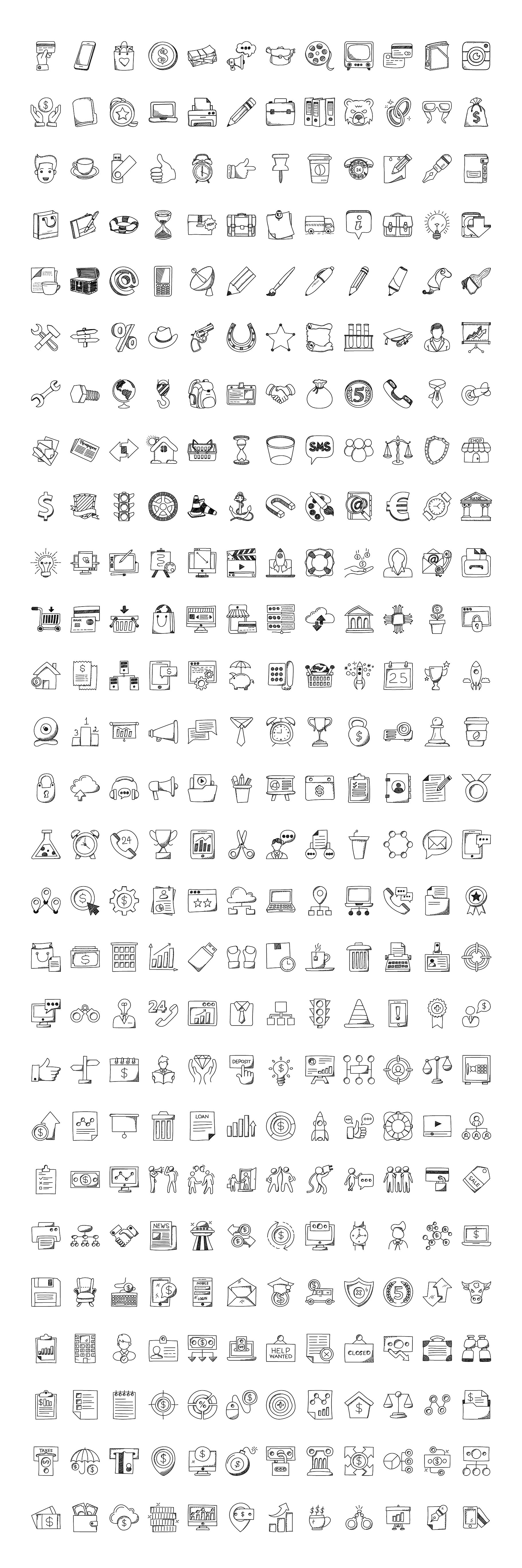 324 Business Doodle Icons