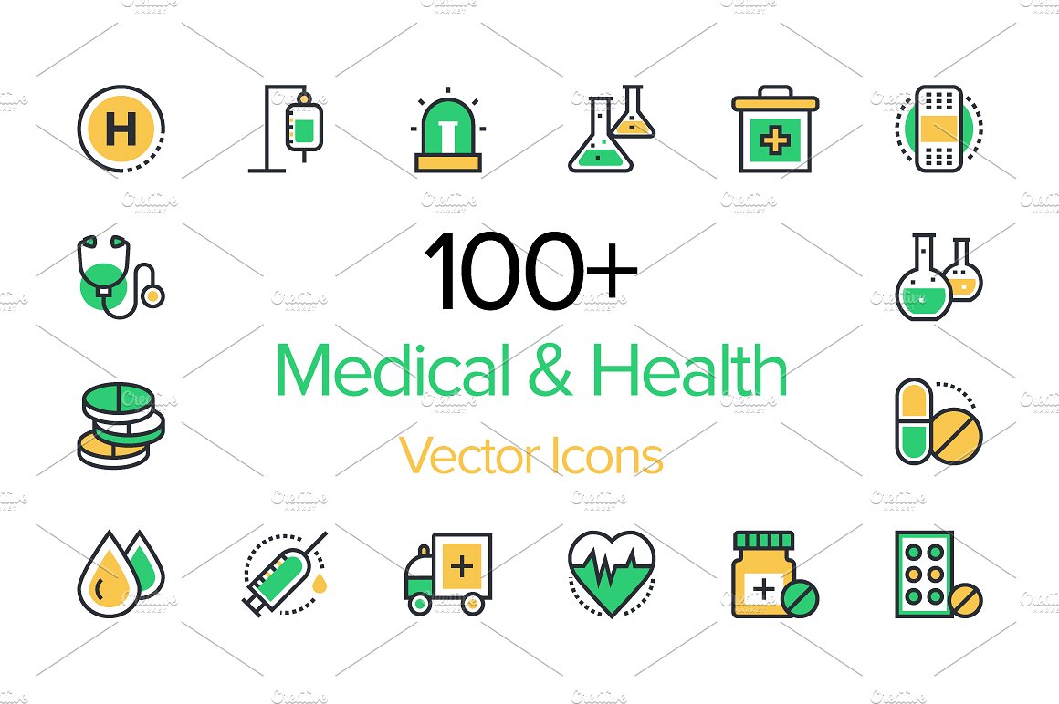 100 Medical -amp; Health Vect